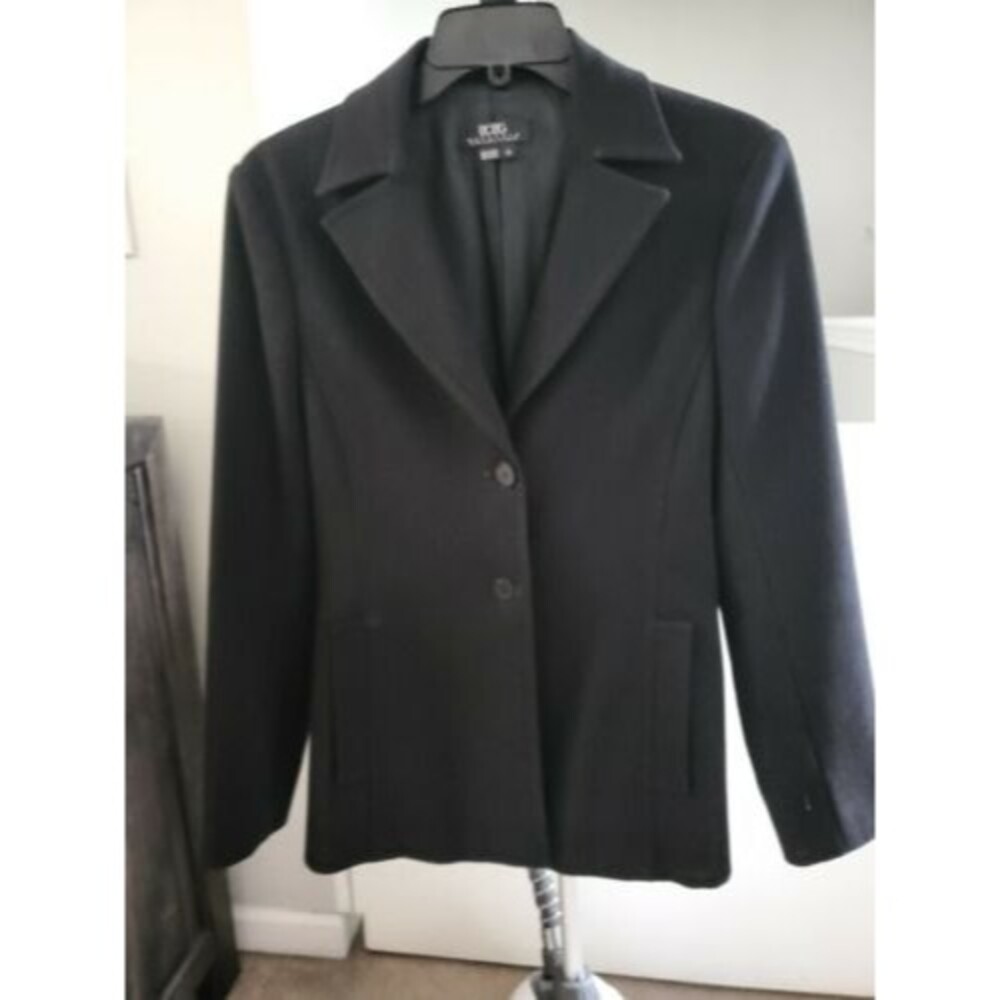 Vintage BCBGMAXAZRIA Women Black Textured stretch Blazer Lined jacket size 2